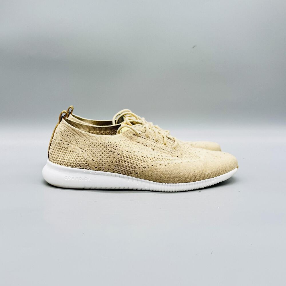 Cole Haan Shoes Women 7.5 Beige Knit Grand OS Stitchlite Walking Sneaker Comfort